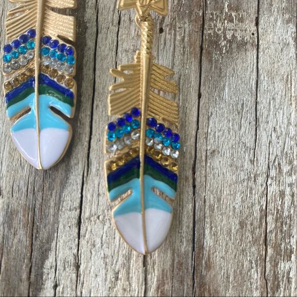 Free People Straight as An Arrow Earrings in Blue - Picture 3 of 5